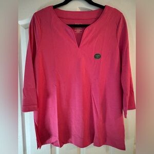 L.L. Bean Women's Vibrant Pink 3/4 Sleeve Top Size L